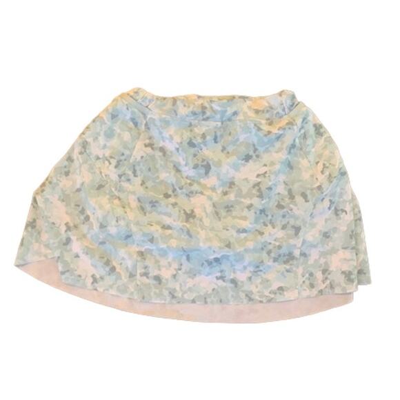 Athleta-Girl-Game Point Skort-Active-Poly Blend-Blue-Green-Camo-White-M-8-10 - Picture 1 of 4